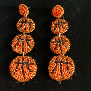 Basketball Earrings Seed Bead